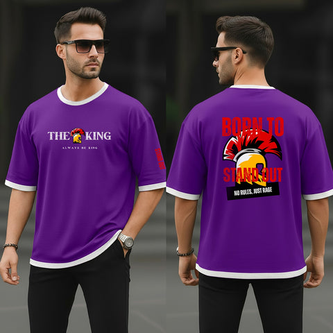 Drop Shoulder T-Shirt Purple King Helmet product photo | OmegaBD