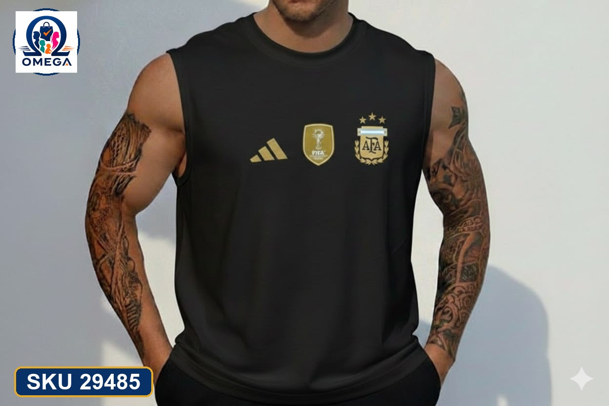 World Cup Mash Combo Tank Top Black Argentina real product photo | OmegaBD