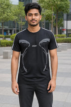 Bangladeshi model wearing black sport T-shirt - OmegaBD