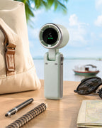Portable Handheld Turbo Fan 5 Speed travel desk lifestyle image