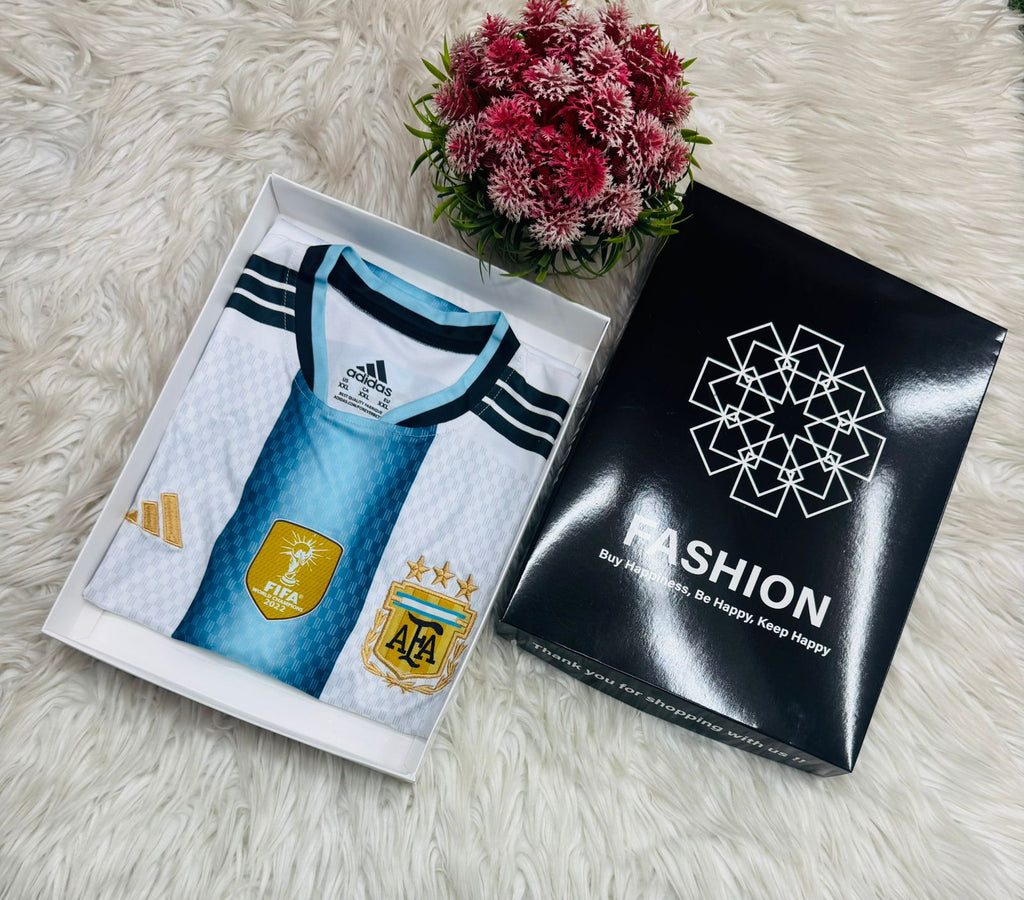 World Cup Embroidery Jersey Argentina Sky Blue White boxed product photo