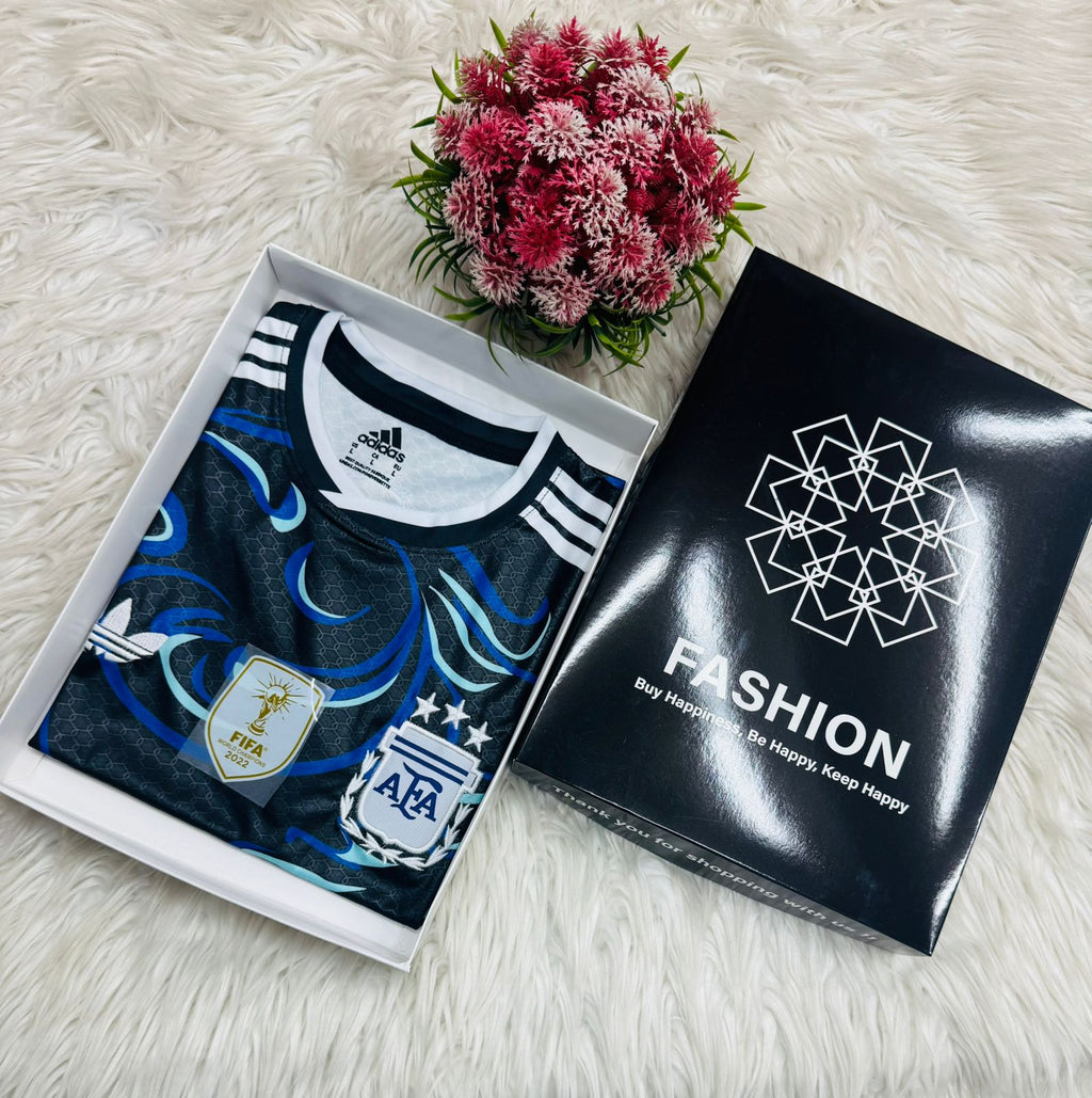 World Cup Embroidery Jersey Argentina Black Blue boxed product photo
