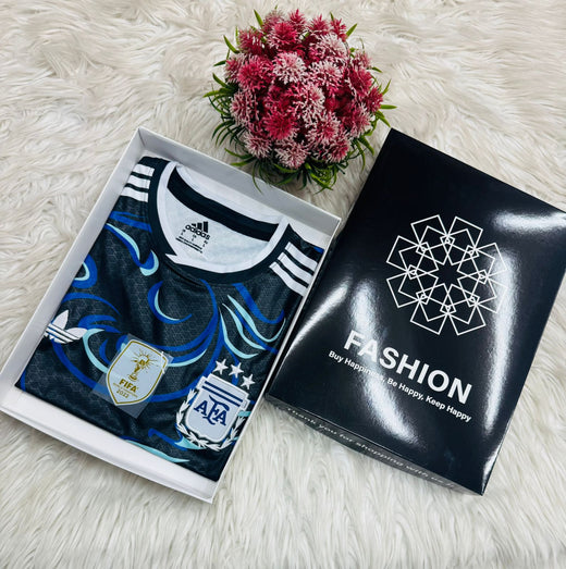 World Cup Embroidery Jersey Argentina Black Blue boxed product photo