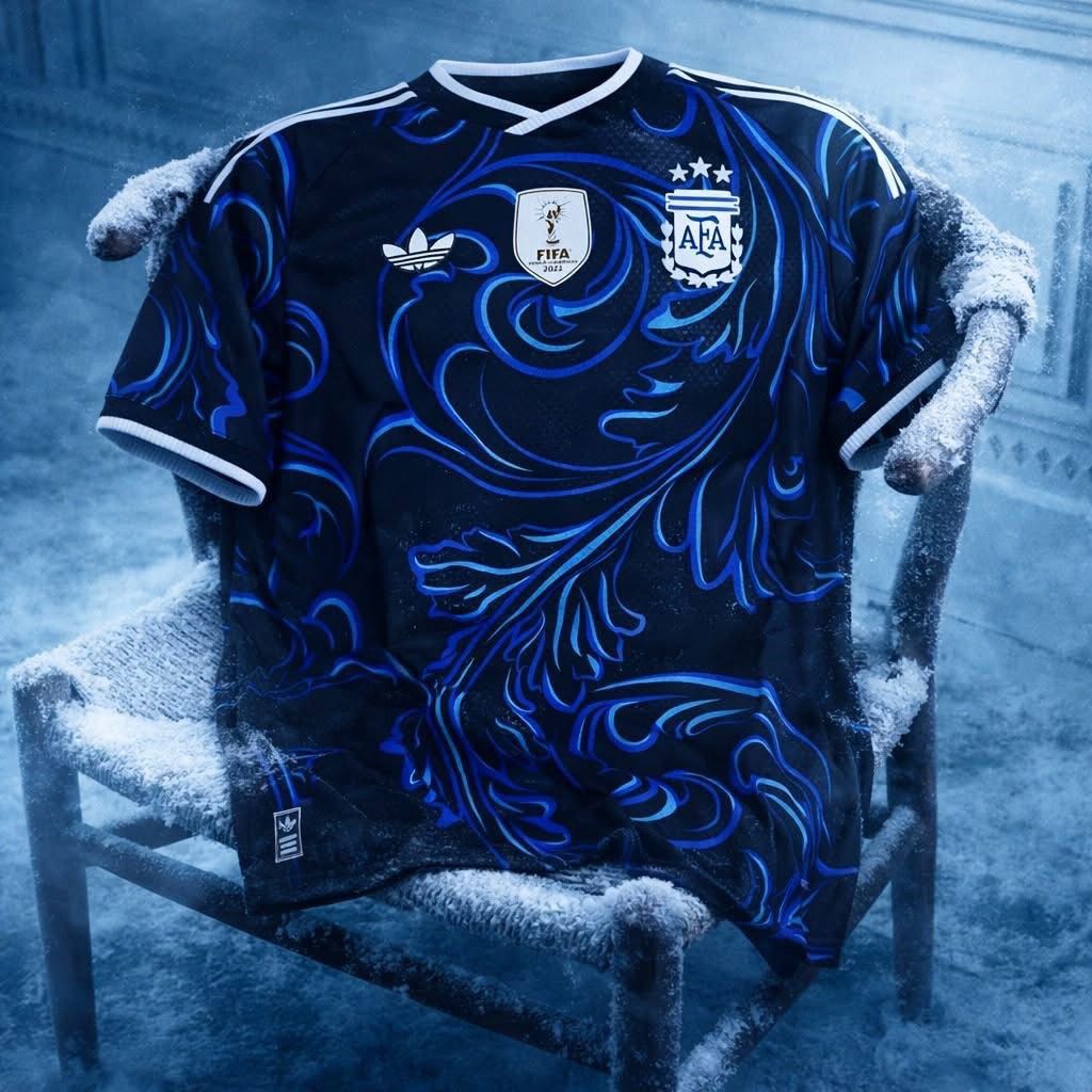 World Cup Embroidery Jersey Argentina Black Blue single product photo