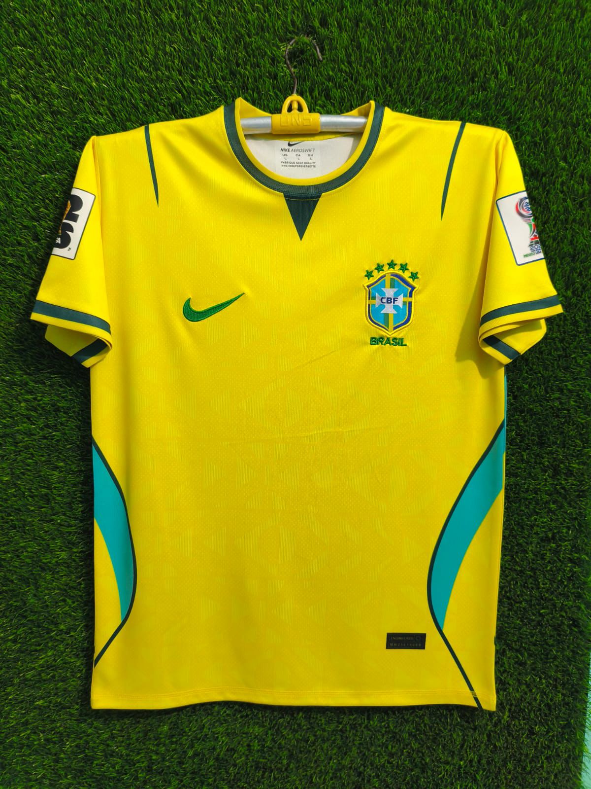 World Cup Embroidery Jersey Brazil Yellow single product photo